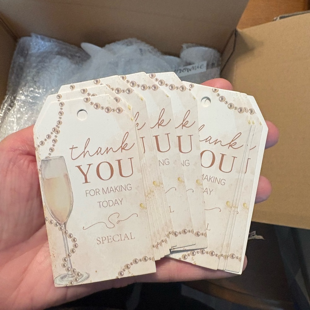 Thank You Tags with Champagne Design